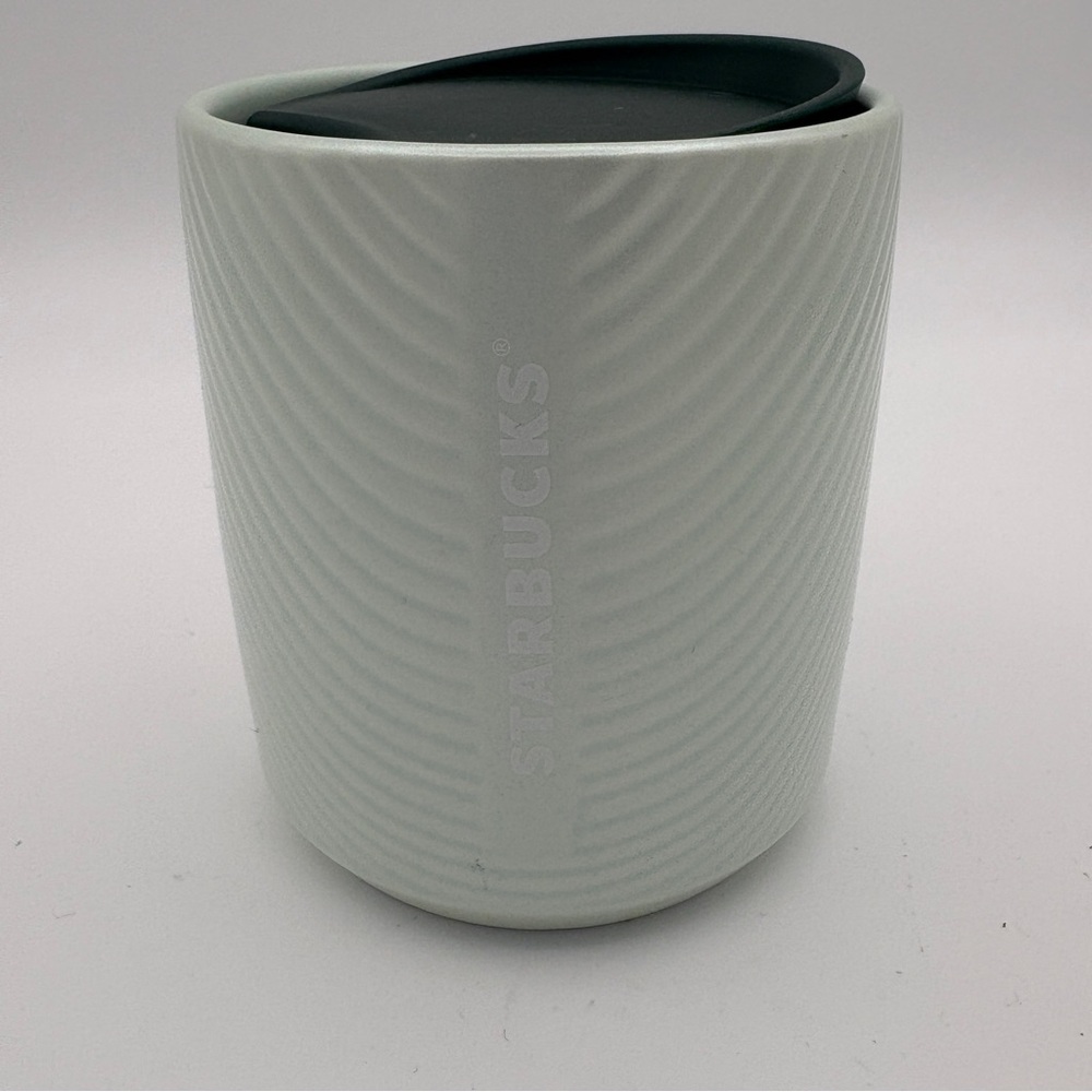 Starbucks Mint Green Pearlescent Ribbed Coffee Tumbler Travel Mug